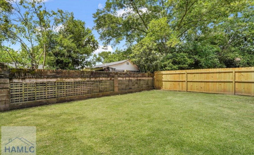 Spacious Backyard with fencing