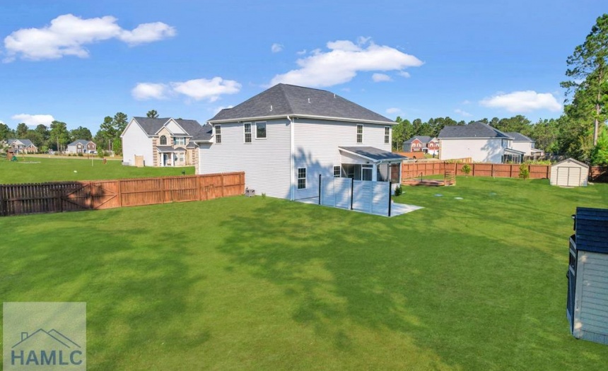 backyard view with sheds