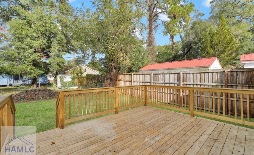 Large wood deck