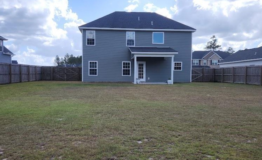 Fenced backyard